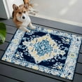 thumbnail image 4 of Vintage Washable Small Entryway Area Rugs 2'x3', Abstract Blue Bohemian Farmhouse Tribal Low Pile Throw Rug Non-Slip Sturdy Edge Binding Carpet for Front Door Floor Room Entry, 4 of 9