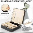 thumbnail image 3 of Travel Sunglass Organizer Case with 3 Slots - Leather Zippered Box for Glasses and Jewelry Storage Solution, 3 of 5