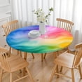 thumbnail image 3 of Colorful Tie Dye Wave Pattern Round Fitted Tablecloth with Elastic Edge,Dining Table Cover Waterproof,Outdoor Round Tablecloth for Camping,Dining,Indoor and Outdoor, 3 of 7
