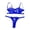 Blue, variant on Women Lace Lingerie Set Push Up Bra Thong Solid Color Comfortable Sheer Daily Wear Deep V Adjustable Straps Sleeping Daily Wear