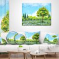 thumbnail image 4 of Designart Tree in Spring - Watercolor Painting Landscape Printed Throw Pillow - 12x20, 4 of 5
