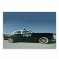 thumbnail image 1 of American Cutting Board, Side View of a Parked Old American Police Car and the Sky Digital Print, Decorative Tempered Glass Cutting and Serving Board, Small Size, Blue Beige and Black, by Ambesonne, 1 of 1