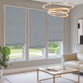 thumbnail image 3 of Belmar Washable Cordless Roman Shades,Double Tone Color Jacquard Textured Woven 27x64"Pewter, 3 of 7