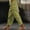 *Green, variant on ClodeEU Women's Casual Pants with Button ,Elastic Waist Trousers with Pocket White,Womens Plus M