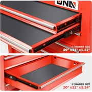 DNA Motoring TOOLS-00264 7-Drawer Red Plastic Top Rolling Tool Cabinet with Keyed Locking System