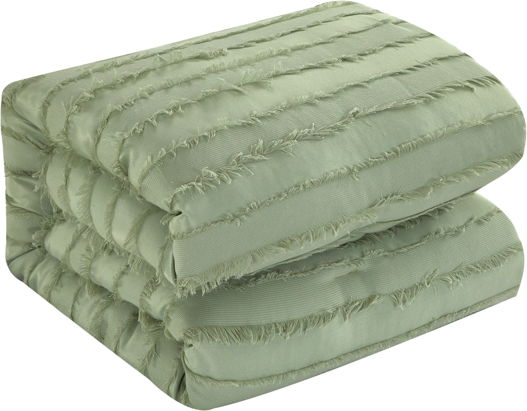 Lanco Merbabe Geometric 7 Piece Comforter Set, Sage, California King, 100% Polyester