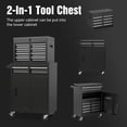 thumbnail image 4 of Tool Box on Wheels, 2-IN-1 5-Drawer Rolling Tool Chest Garage Organizer with Wheels Lockable, Metal Tool Cabinet W/Detachable Top Box, Black, 4 of 9