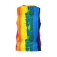 thumbnail image 3 of Easygdp Rainbow Colored Men's Mesh Basketball Jersey Quick Drying Sleeveless Shirts Fitted Muscle Tank Tops Sport Round Neck T-Shirt - 3X-Large, 3 of 9