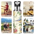 thumbnail image 7 of Yayeee 20oz Insulated Water Bottle Double Wall Stainless Steel with Flip Straw Lid, Birds with Strawberries, 7 of 7