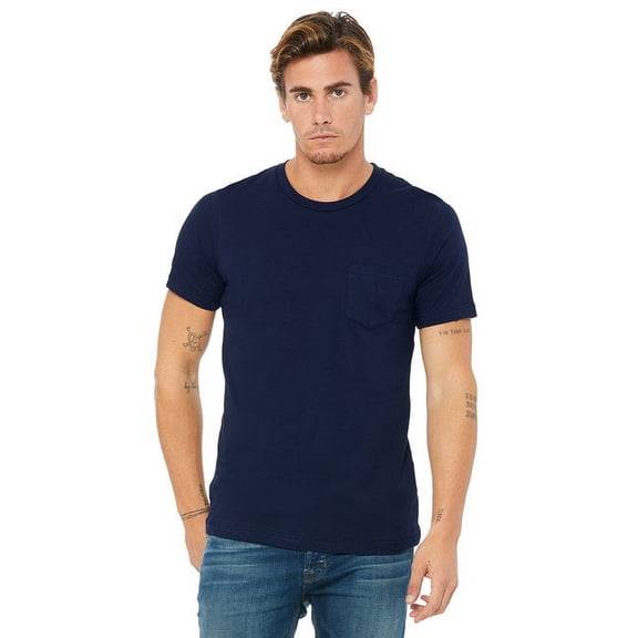The Bella   Canvas Mens Jersey Short Sleeve Pocket T-Shirt - NAVY - XL