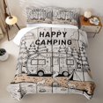 thumbnail image 2 of Castle Fairy Camping Line Art Quilt Full,Happy Camping Full Bedspread Sets for Bedroom,Black White, 2 of 7
