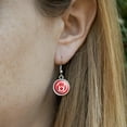 thumbnail image 3 of Green Lantern Blackest Night Red Lantern Logo Novelty Dangling Drop Charm Earrings, 3 of 5
