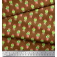thumbnail image 3 of Soimoi Brown Cotton Voile Fabric Cactus With Conical Pot Tree Printed Craft Fabric by the Yard 56 Inch Wide, 3 of 3