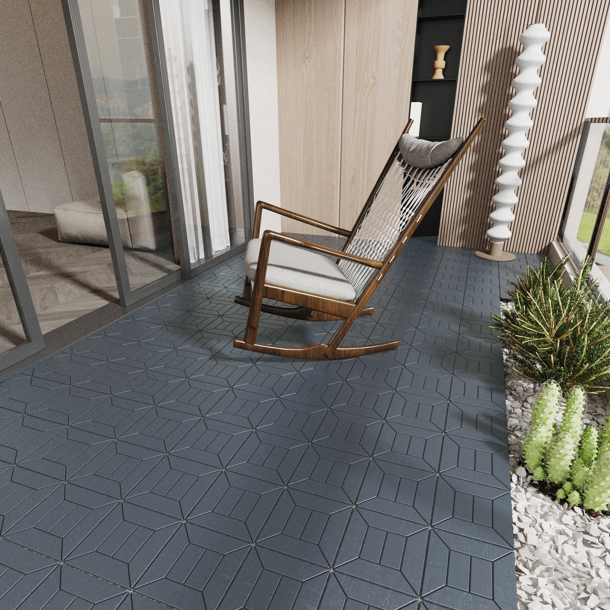 Miniyam 44 Pcs Interlocking Deck Tiles, 12