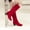 Red, variant on Babysbule Women's Boot Fashion Women's Suede Pleated Rhinestone Thick Heel Sleeve Mid Heel High Top Knight Boots