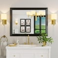 thumbnail image 4 of GODCHAR Framed Tempered Glass Bathroom Vanity Rectangular Mirror 40"x30", Black, 4 of 9