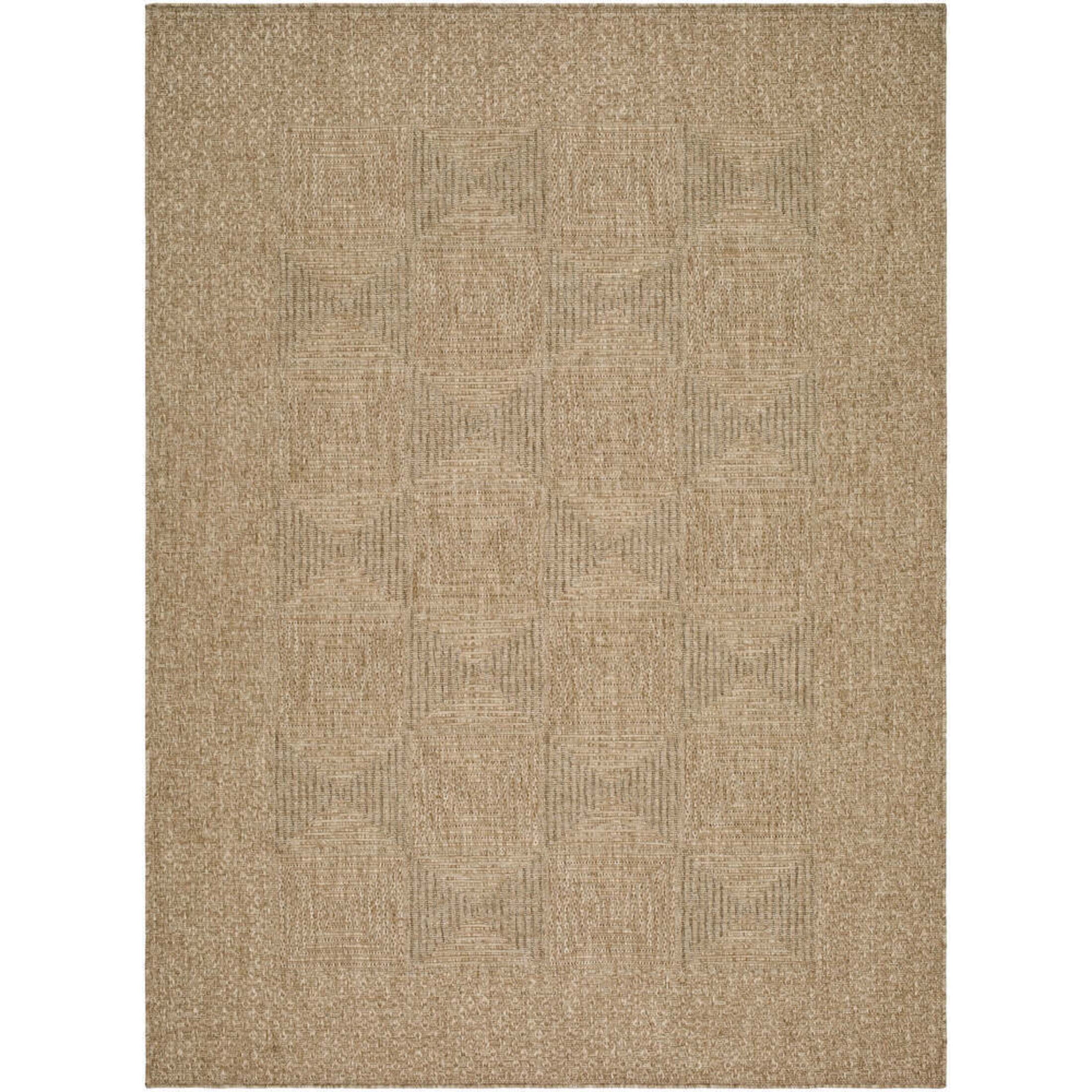 Livabliss Outdoor Rugs, 5x7 Sandra Cottage Beige Area Rug for Patio, Porch, Deck, Backyard, Waterproof Indoor Outdoor Carpet (5'3" x 7')
