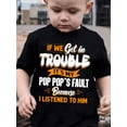 thumbnail image 1 of Boys' Summer Fashion Short Sleeve T-Shirt - "If We Get In Trouble It's My 's Fault Because I Listened to Him" Graphic Print, Casual Cotton Crew Neck Tee, 1 of 7