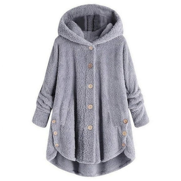 Fur Coat Womens Winter Coats Fuzzy Fleece Thicken Jackets Sherpa Lined Warm Heavy Jackets Windproof Outerwear with Fur Hood Abrigos De Mujer