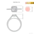 thumbnail image 5 of ANGARA Natural Princess-Cut Diamond Halo Engagement Ring in 14K White Gold for Women (Size-5mm| Color-H| Clarity-SI2) | April Birthstone, Anniversary, Jewelry Gift for Women | Natural Diamond Ring, 5 of 9