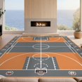 thumbnail image 2 of Design&I 4'x6' Ultra Soft Area Rug, Graphic Interlocking Lines Scoreboard Bold Stripe Basketball Flowing Dynamic None Fluffy Washable Non Shedding for Bedroom Living Room Home Office, 2 of 7