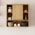 thumbnail image 3 of Bathroom Wall Cabinet Above Toilet Storage，Wall Mounted Storage with Adjustable Shelves, Space-Saving Modern Design for Bathroom & Laundry Room ，Kitchen，Dining Room, Living Room, 3 of 9