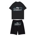 thumbnail image 1 of Sueño Conjunto de jogging informal para niños combinado con pantalones cortos de manga corta Conjunto de dos piezas Gris oscuro 160, 1 of 4