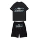 thumbnail image 1 of Sueño Conjunto de jogging informal para niños combinado con pantalones cortos de manga corta Conjunto de dos piezas Gris oscuro 130, 1 of 4