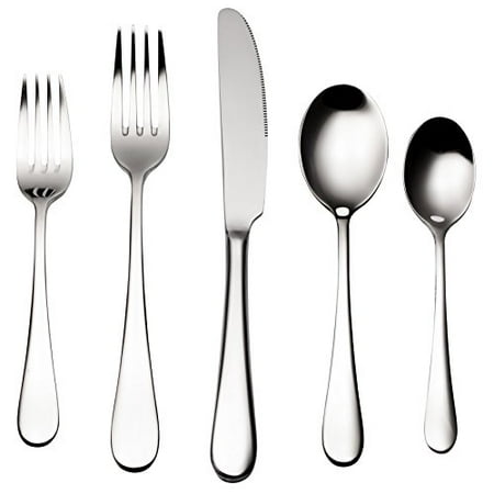 - Bruntmor, ALBA Silverware Royal 45 Piece Flatware Cutlery Set, 18/10 Stainless Steel, Service for 8 w/ Serving Pieces