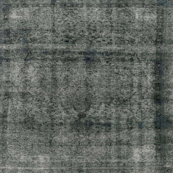 Ahgly Company Indoor Square Abstract Light Black Abstract Area Rugs, 7' Square