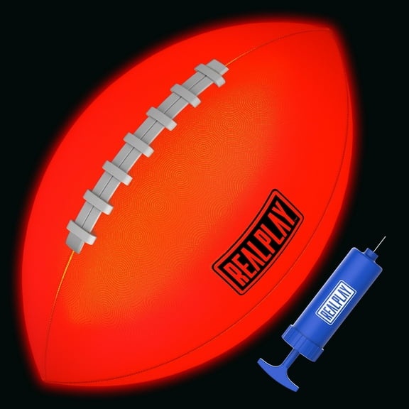 RealPlay Light Up Football with Rechargeable LED Light, Orange