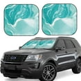 thumbnail image 6 of Kdxio Teal Turquoise 1 Print 2-Piece Sun Shade Front Windshield - Foldable Car Front Window Sunshades for Most Sedans SUV Truck, 6 of 6