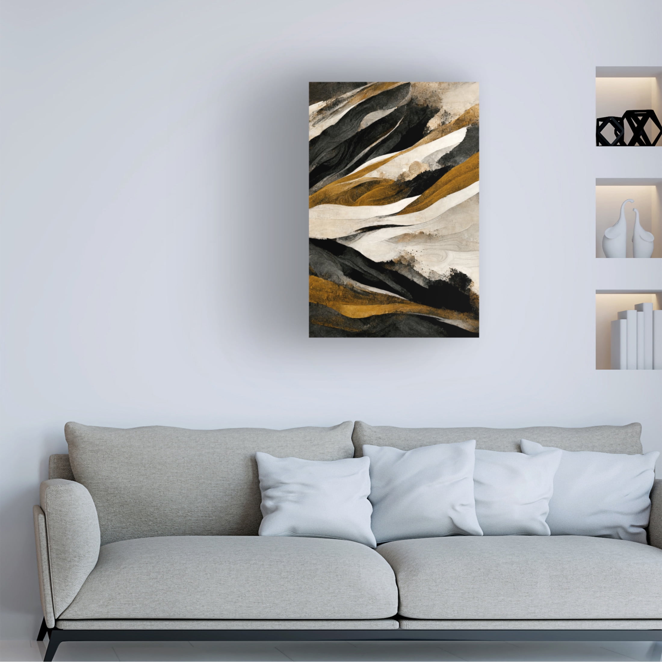 Canvas Wall Art - Treechild 'Rough Mountains' Wall Art for Living Room, Bedroom, or Office D?cor by Trademark Fine Art - 30 x 47 Inches