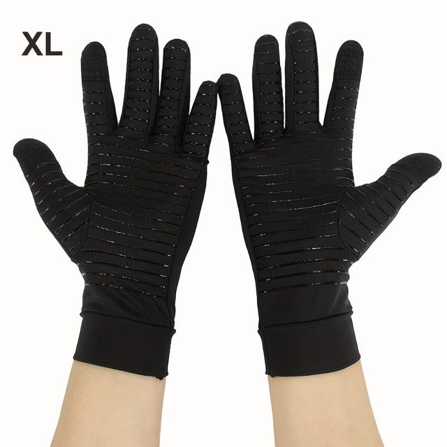 SUTENGDA Copper Compression Gloves for Relief - Touchscreen Compatible Full Finger Warming Reduction Ideal for Carpal Tunnel