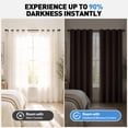 thumbnail image 5 of Brown Blackout Curtains 52 x 84 inch, Thermal Insulated Black Curtains Set of 2 Panels, Noise Reduce Room Darkening Drapes for Bedroom, Living Room, Privacy Protection & Energy Saving, 5 of 7