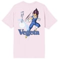 thumbnail image 4 of Dragon Ball Z Vegeta Crew Neck Short Sleeve Light Pink Men's T-shirt-Medium, 4 of 5