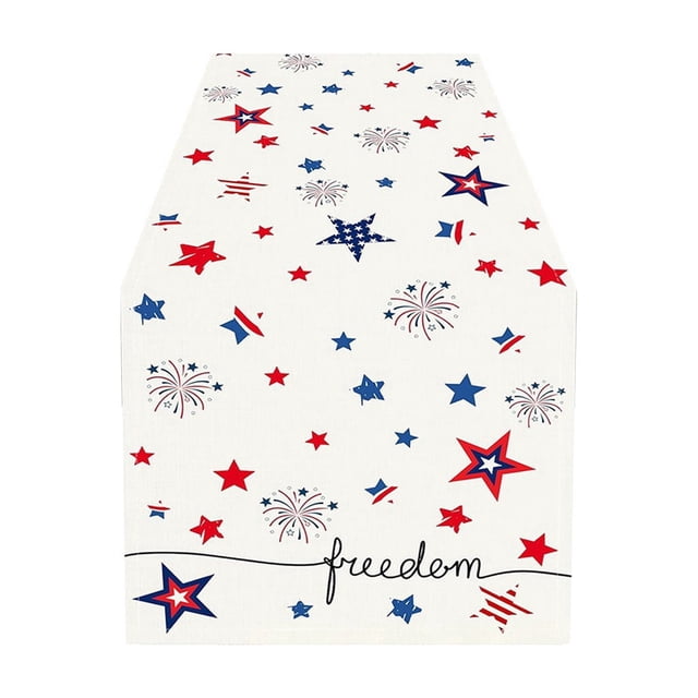 EGNMCR Memorial Day Decorations,4Th of July Decorations 4th Of July Decorative Tablecloth And Table Runner Independence Day Patriotic Table Linen Set Dining Table Home Decoration Linen runner