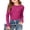 Hot Pink, variant on Girl's Long Sleeve Shirt Crewneck Ribbed Knit Tee Shirt Casual Base Undershirts Cute Shirts for Teen 15-16 Years