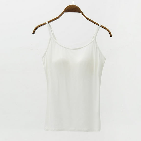 Njoeus Cute Summer Tops for Women Sexy Tops for Women Shelf Bra Camisole Tops for Women Summer Trendy Comfy Spaghetti Strap Tank Tops Basic Solid Camis S-Xxl Tank Top Pack Women Summer Savings