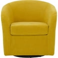 thumbnail image 2 of Fox Hill Trading Traditional Fabric Curved Arm Swivel Tub Chair in Yellow, 2 of 4
