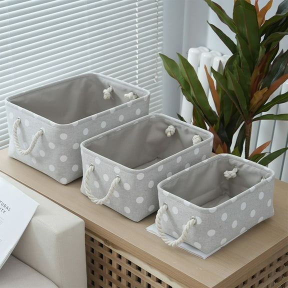 Wzzjkit Storage Basket, Rectangle Woven Baskets for Storage, Nursery Blanket Basket Living Room, Toy Basket with Handle, Foldable Baskets for Organizing