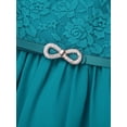 thumbnail image 4 of CHICTRY Girls Lace Chiffon Party Dress Hi-Low Hem Prom Gown with Belt Green 16, 4 of 7