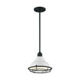 thumbnail image 3 of 60/7023-Nuvo Lighting-Newbridge-1 Light Small Pendant in Farmhouse Style-9.75 Inches Wide by 8.25 Inches High-Gloss White/Black Finish, 3 of 4