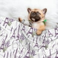 Qekee Lavender Flowers Print Pet Blankets Super Soft Fluffy Premium Pet
