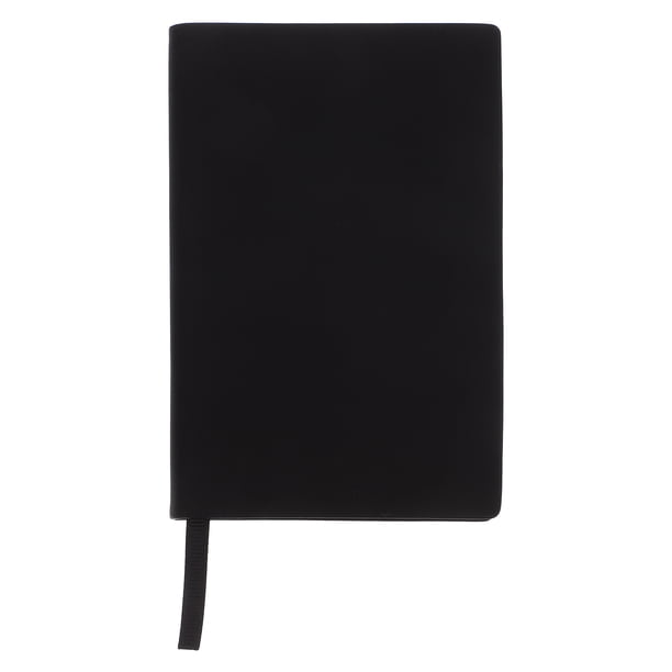 Cuaderno en blanco para diario, bloc de notas pequeño con tapa de PU, cuaderno estético, suministros de oficina, cuaderno de papel negro