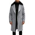 thumbnail image 2 of Gamivast Trench Coat Men Big and Tall Double Breasted Long Overcoat with Fleece Collar Winter Warm Pea Coat Heavyweight Outerwear Windproof Jacket, 2 of 3
