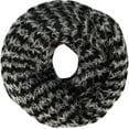 thumbnail image 2 of Peach Couture Two tone Thick Knit Soft Chunky Infinity Loop Scarves Black, 2 of 4