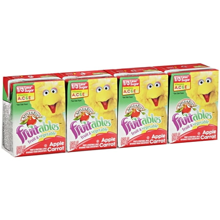Apple & Eve Sesame Street Fruitables Apple Carrot Fruit & Vegetable Juice, 4.23 Fl. Oz., 4 Count