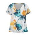thumbnail image 6 of QUNYINEY Casual Womens Shirts Short Sleeve V Neck Tie Dye Tops Summer Loose Pullover Tops for Women, 6 of 6