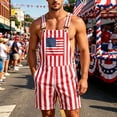 thumbnail image 2 of American Flag Bib Overalls Shorts for Men Loose Fit Patriotic Coveralls USA Print Casual Summer Festival Jumpsuit for Independence Day Celebration, 2 of 4